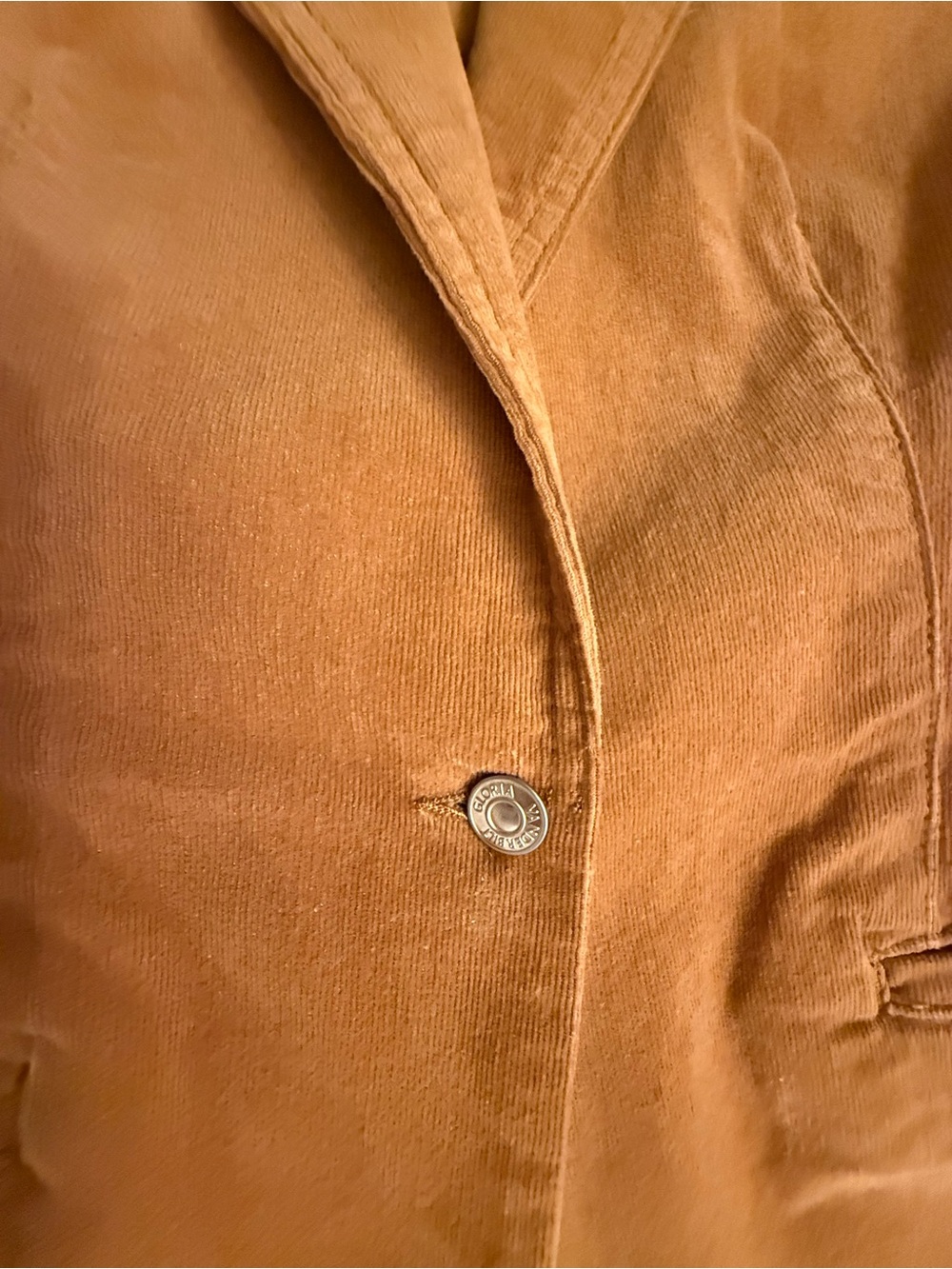 Vintage Gloria Vanderbilt Corduroy Blazer Camel Preppy Brown Stretch Jacket S - Picture 14 of 17